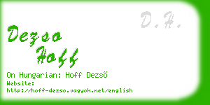 dezso hoff business card